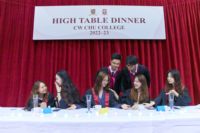 YUAN Shuai (first left) with friends at High Table Dinner